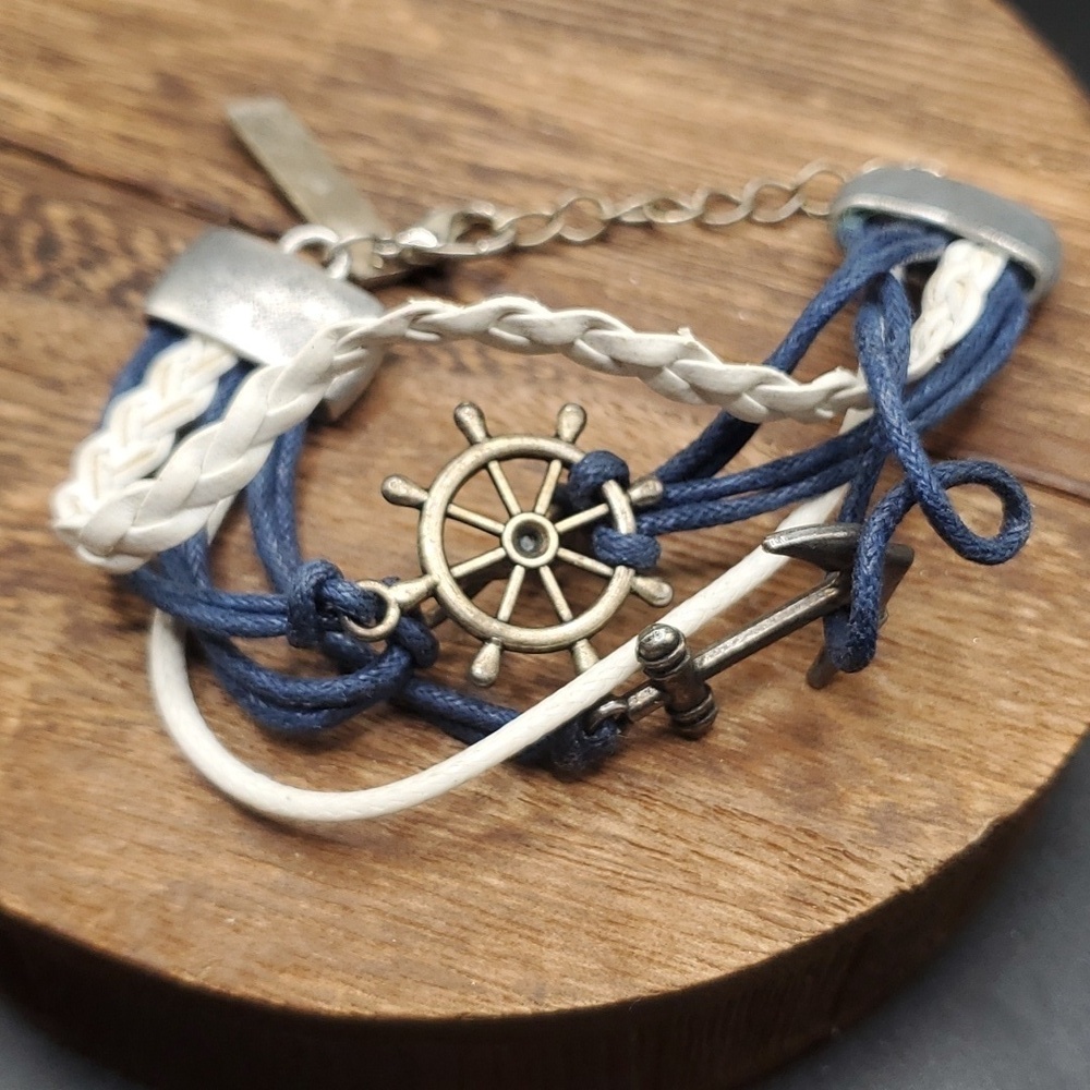 Anchors away sailor boat wheel‎ bracelelet B1931